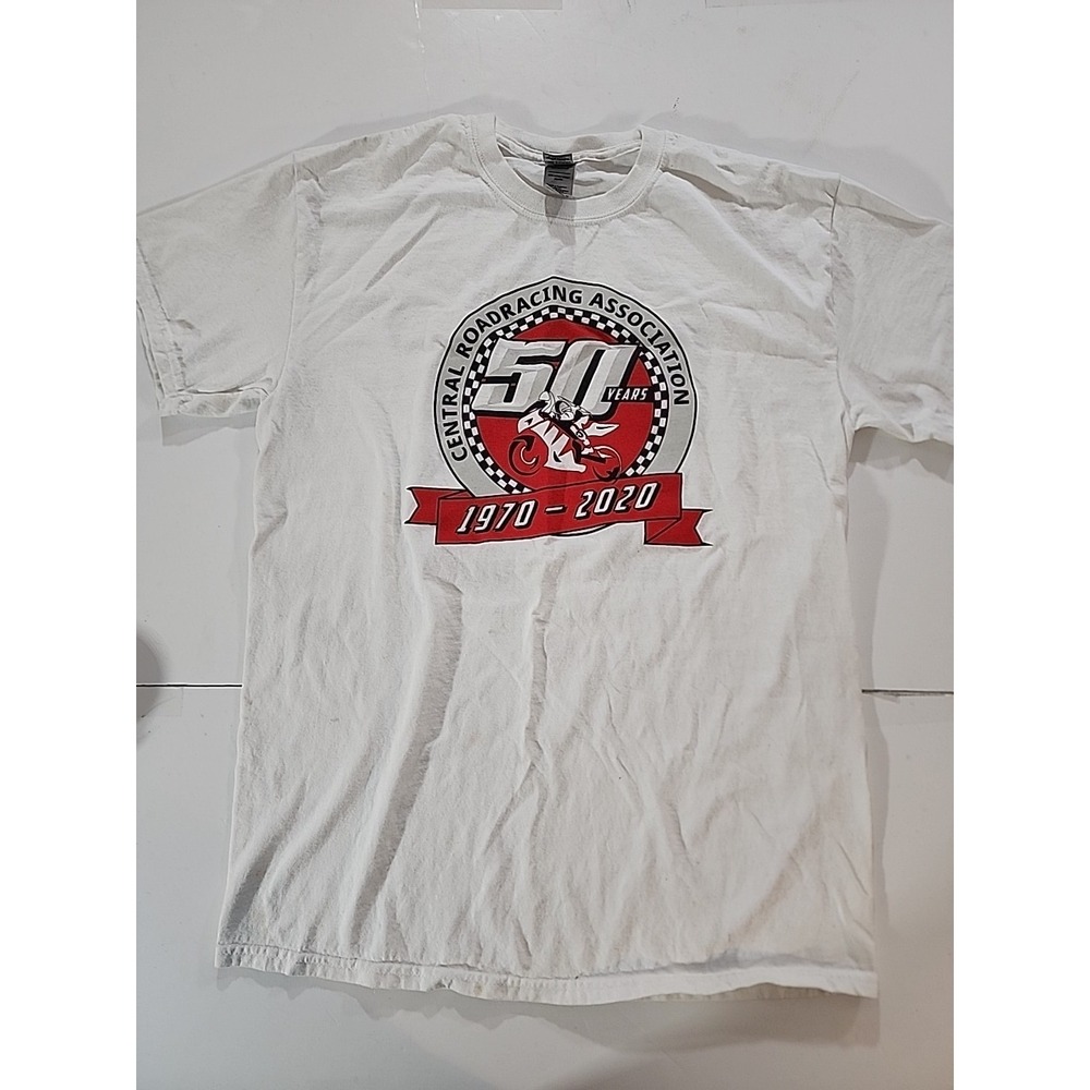 Vtg CRA Central Roadracing Association 50th Anniversary T Shirt Mens‎ M White